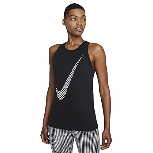 Nike W NK DF Tank Icon Clash Vest, Black/White, S Women's