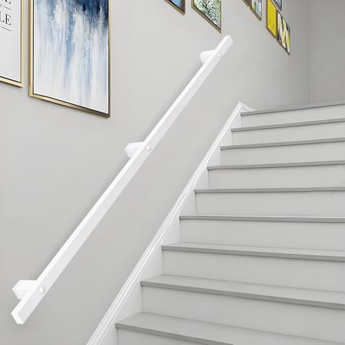 Rampe d'escalier en fer forgé noir de 1,8 m pour sécurité intérieure et extérieure