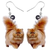 Bonsny Acrylic Drop Dangle Sweet Cat Earrings Jewelry For Women Girls Kids Gift Charms accessories (Yellow)