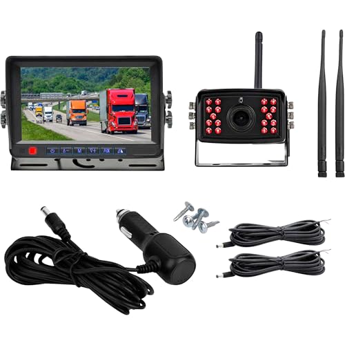 Image of Falcon Eye 2nd Gen Wireless Backup Camera System - 200-300ft Range, 7-inch LCD Monitor & HD Night Vision Camera - Expandable Up to 4 Cams for Trucks, RVs & Fleets