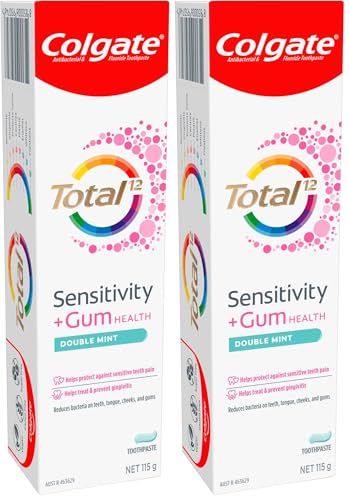 Colgate Total and Sensitivity Toothpaste, 115g, Double Mint (Pack of 2)