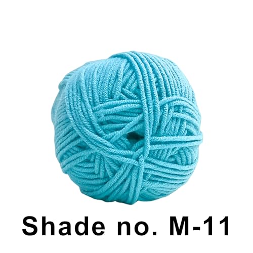 Image of VCR 4ply Cyan Yarn, 100 Grams Hank, 190 Meters Length, Acrylic Ball for Crochet and Knitting, Soft Crosia Threads, Pack of 1 Yarn, Suitable for DIY Crafts