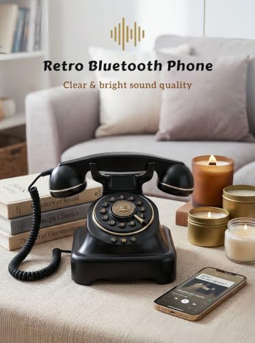 Teléfono inalámbrico retro Bluetooth con disco miniatura 2