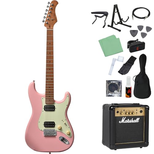 Bacchus BST-3-RSM/M エレキギター初心者14点セット 【MG10付き】 SLPK ストラトタイプ ローステッドメイプルネック バッカス