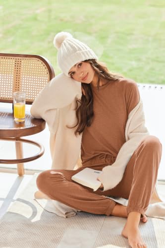 Image of Ekouaer Sweatsuits Womens Loungewear Set Tracksuit Long Sleeve Pajamas Set