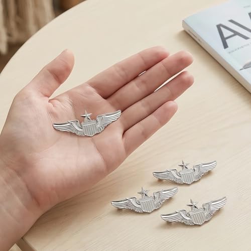 Image of 4Pcs Wings Pin Wing Pilot Air Force Senior Pilot Wing Badge