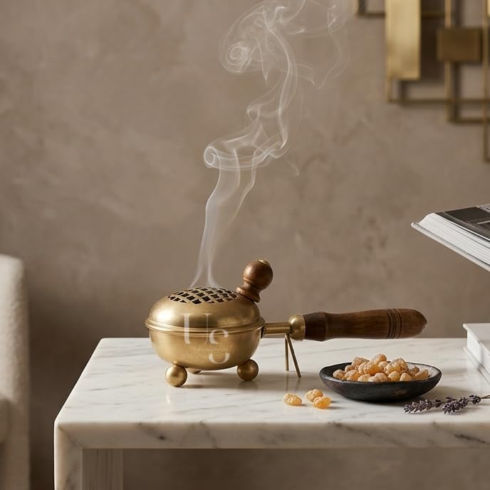 Image of Stylish Metal Dhoop Holder Incense Burner Loban Dani Dhoop Dani Aarti Metal Loban Dhoop Dani /Dhoop Dani Stand Burner for Home Office Temple Puja.