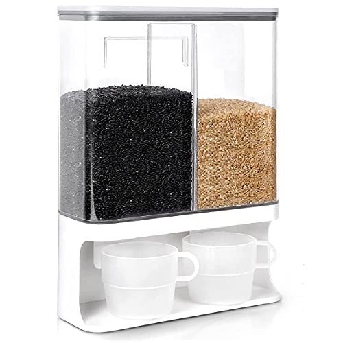 FUBAO Müslibehälter, Reisbehälter, Wandmontage, trockene Lebensmittel (hält ca. 3,2 kg Reis), geeignet für Hirse, schwarzen Reis, Mais, Kaffeebohnen Cover