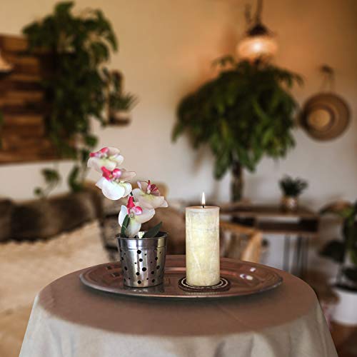Simply Soson 3x6 Inch Egg Shell Ivory Textured Bulk Set Unscented Pillar Candles, Drip-less, Smokeless, Long and Slow Burning Candle Sticks. Perfect for wedding, Party and Home Decoration (Pack of 3). - Thumbnail 3