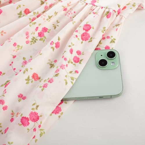 Image of Scarlet Darkness Floral Mini Corset Dress for Women Teen 2026 Summer Spring Flowy A-Line Sundress with Pockets