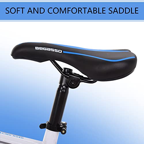 26 Inch Steel Road Bike For Adult Men Women, 700C Wheel Racing Bikes For Adults Mens Womens, 21-Speed Full Suspension Specializeds Race Bicycle For &Cruiser, Hybrids City Bicycle (Black, One Size) #TOP7