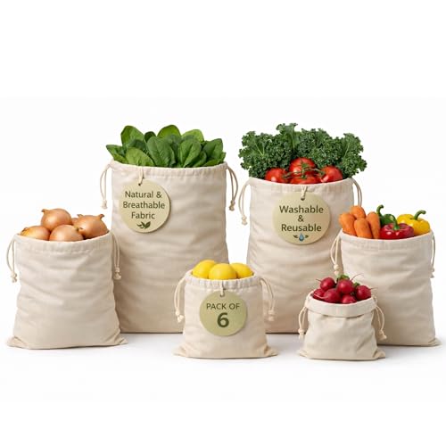 100% Reusable Cotton Produce Bags