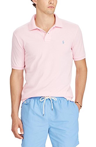 Image of Polo Ralph Lauren Men Custom Fit Mesh Pony Logo Shirt (XL, CarmelPink)