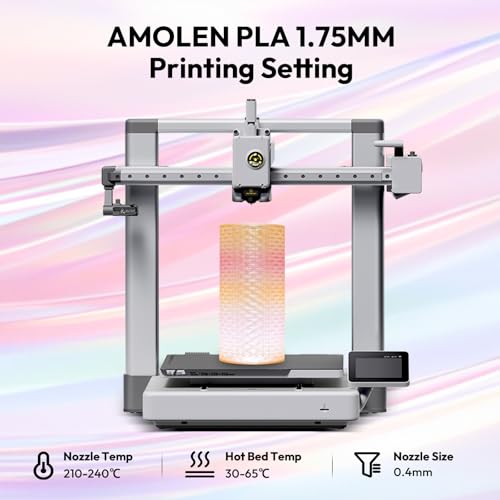Image of AMOLEN Transparent PLA Filament Bundle Multicolor, Translucent PLA 3D Printer Filament 1.75mm ±0.02mm, NO-Tangle & Low Warping, Dimensional Accuracy + /- 0.02 mm, Fits Most FDM 3D Printers, 200x4 Pack