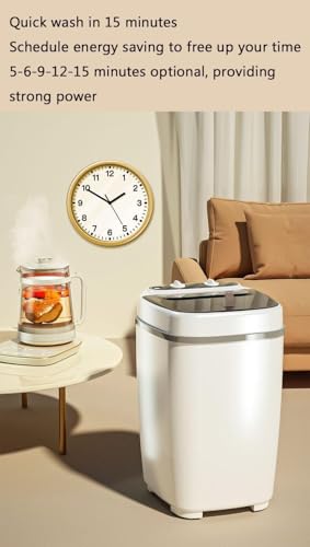 Image of Button Operated Mini Top Loading Washing Machine || Steel Drum Portable Washing Machine with Anti Bacterial Function of Blue UV Light Rotary Controller for Compact Laundry || Baby Clothes.