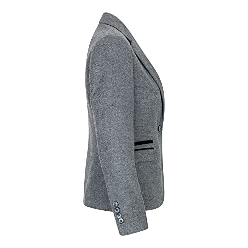 Women Grey Herringbone Blazer Tweed Check 1920'S Gatsby Blinders Tailored Fit Vintage - Grey 14 #TOP3