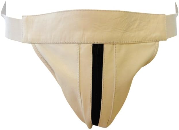 Luxingerie Men's Leather White Stripes Jock Strap Brief Underwear