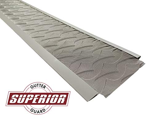 Image of Superior Gutter Guards | NEW Raised Stainless-Steel Screen Technology Gutter Cover, DIY Constructed. Fits any Traditional 5-inch Gutter - 48FT Kit