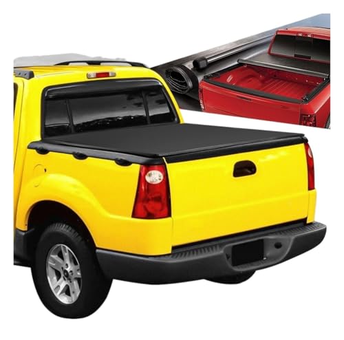 Cubierta Enrollable Suave for Caja de camioneta, Compatible con Ford Explorer Sport Trac 2001-2005, Caja Corta de 4.2 pies/50 Pulgadas, Color Negro Mate