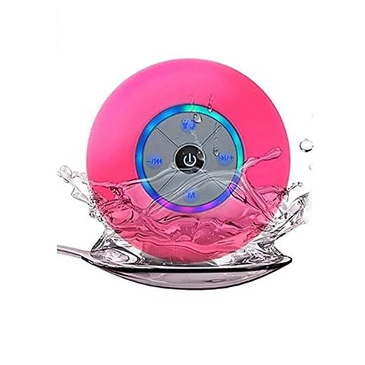 Trådlös högtalare, Vattentät Bluetooth Duschhögtalare, Handsfree Bil Portabel högtalare, Trådlös Bärbar Bluetooth-högtalare (Color : Pink)