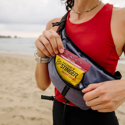 Honey Stinger Organic Pomegranate Passionfruit Energy Chew, Gluten Free & Caffeine Free, for Exercise, Running and Performance, Sports Nutrition for Home & Gym, Pre and Mid Workout, 12 Pack