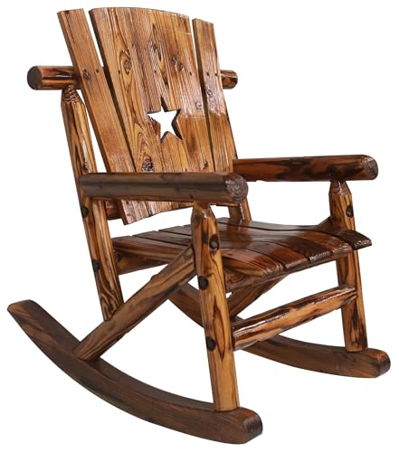 Leigh Country TX 93772 Char-Log Children\'s Rocker with Star, Child\'s, Brown