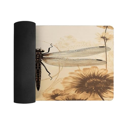 Alfombrilla de escritorio grande Dragonfly en girasol antideslizante miniatura 3