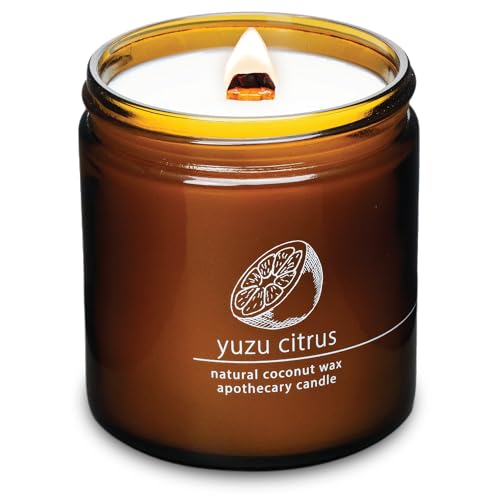 Hemlock Park wood wick candle with coconut wax (16 oz) – yuzu citrus