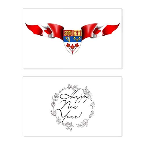 Tarjeta conmemorativa de Año Nuevo, el regalo ideal con la bandera de Canadá