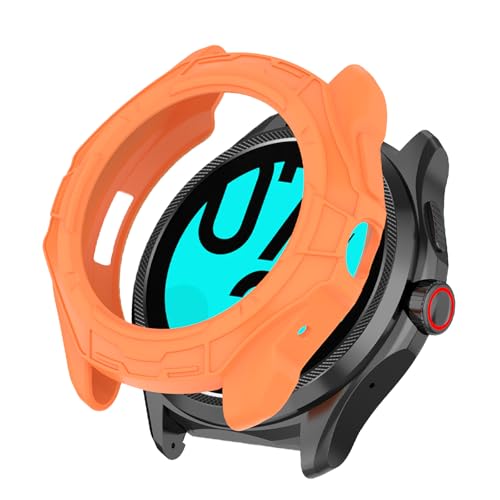 For Ticwatch Pro 5 Enduro ケース シリコン製 カバー YANMONGI 保護ケース 耐衝撃 全面保護 衝撃吸収 簡易着脱 軽量 高耐久 保護カバー Ticwatch Pro 5 Enduro 対応(オレンジ)