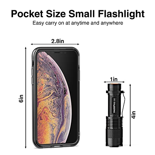 Wdtpro Mini Flashlights 4 Pack, Bright Small Led Flashlight With Clip, 3 Modes, Zoomable Edc Flash Light For Emergencies And Camping Gear #TOP3