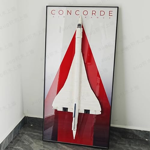 Acryl-Vitrine für Lego 10318 Concorde Airbus Wandtafeln Bilderrahmen Hintergrundstoffe kompatibel mit 10318 (Modell nicht enthalten) (ohne Licht)