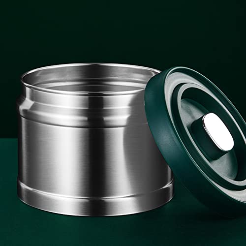 Foto von Mekeran Versiegelter Kaffeedose mit Vakuumpumpe, 1,6 l Edelstahlbehälter mit Knopf zum Staubsaugen oder Loslassen zur Aufbewahrung von Kaffeebohnen, Kaffeesatz, Tee und Nüssen usw.