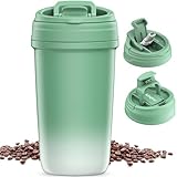 KINGTOP 16 oz Coffee Travel Mug with Lid, Leakproof Insulated Vacuum Coffee Cup, Reusable Double Wall Stainless Steel Thermos Tumbler, Long Time Keep Hot & Cold Drinks