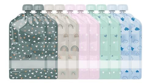 Image of Simple Modern Reusable Baby Food Pouches for Toddlers | BPA Free Plastic, Food Safe, Freezer Safe | Refillable for Applesauce Yogurt & Puree Squeeze Pouch | 10 pack | 5oz | Assorted