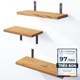 LAMO Manufaktur 3 étagčres murales en Bois 40/35/30cm | Etagčre Murale en 100% Bois Massif...