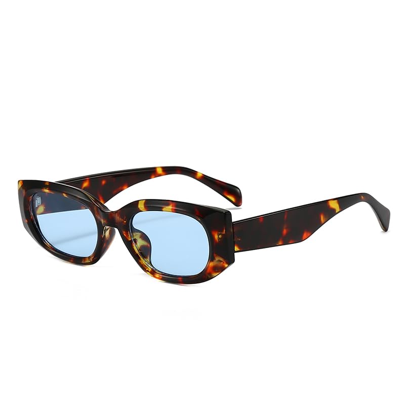 - Classic Retro Narrow Rectangle Sunglasses – Beige Frame UV Protection