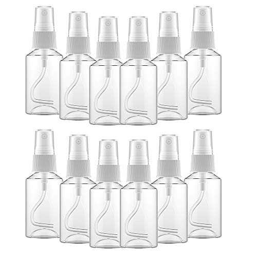 Spray Bottle 12 Pack 50ml Clear Plastic Leak-proof Spray Bottles Refillable Reusable Eco-friendly Liquid Container