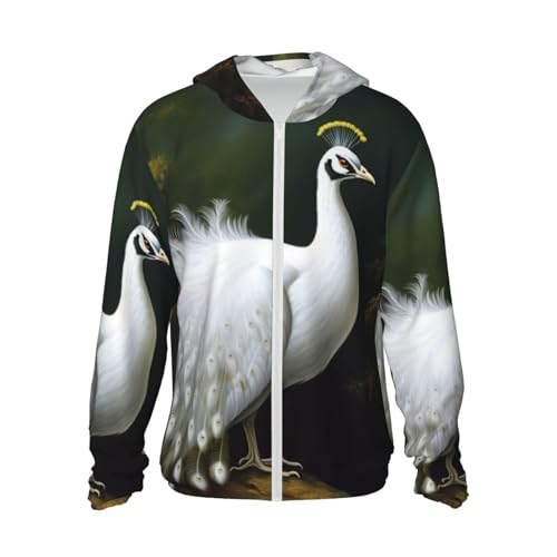 Chemise de soleil UPF 50+ à capuche White Peacock pour femme