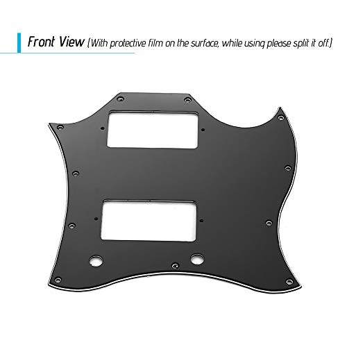 Mingzhe Placa Raspadora Pvc Hh para Guitarra Elétrica para Guitarras Elétricas Sg 3 Camadas Pretas