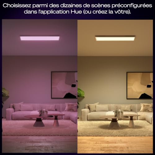 Philips Hue Plafonnier Panneau Rectangulaire Surimu - vue 5