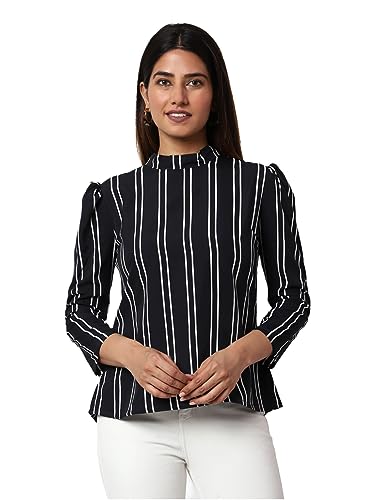 Image of PRETTIFY Womens Navyblue Polka Dot Top