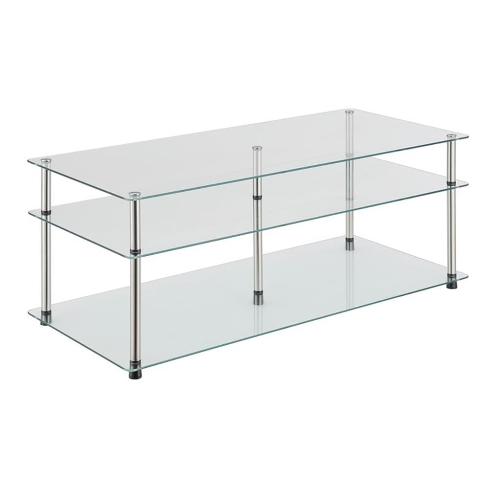 Convenience Concepts Designs2Go Classic Glass 3 Tier Coffee Table Glass