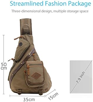 FANDARE Retro Borsttas Heren Kleine Rugzak Dames Sling Bag Canvas