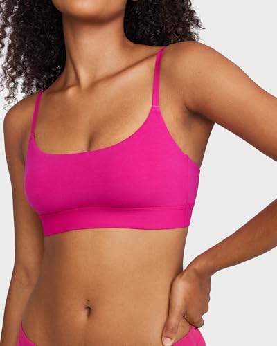 Image of INLYRIC Women's Cotton Bralette - Wireless Unlined Sleep Comfortable Seamless Cami Bra