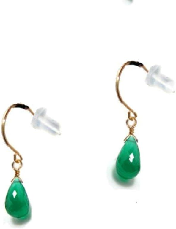 k18ピアス ドロップ滴ピアス 緑 エメラルドグリーン【emerald green