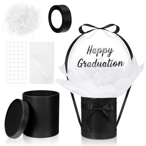 AmazingSpark Surprise Gift Box with 20 Inch Bobo Balloon, Black, White