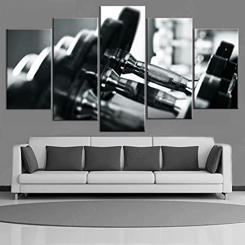 Targawerelax Quadro Su Tela Nessuna Tela Incorniciata 5 Pezzi Fitness Manubri Palestra Sollevamento Pesi Arte Della Parete Poster Immagini Dipinti