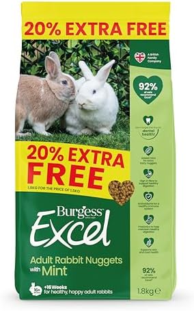 Burgess Nuggets Per Conigli Adulti Con Menta - 3 Kg, Alimento Completo Per Rabbit - Foto 8