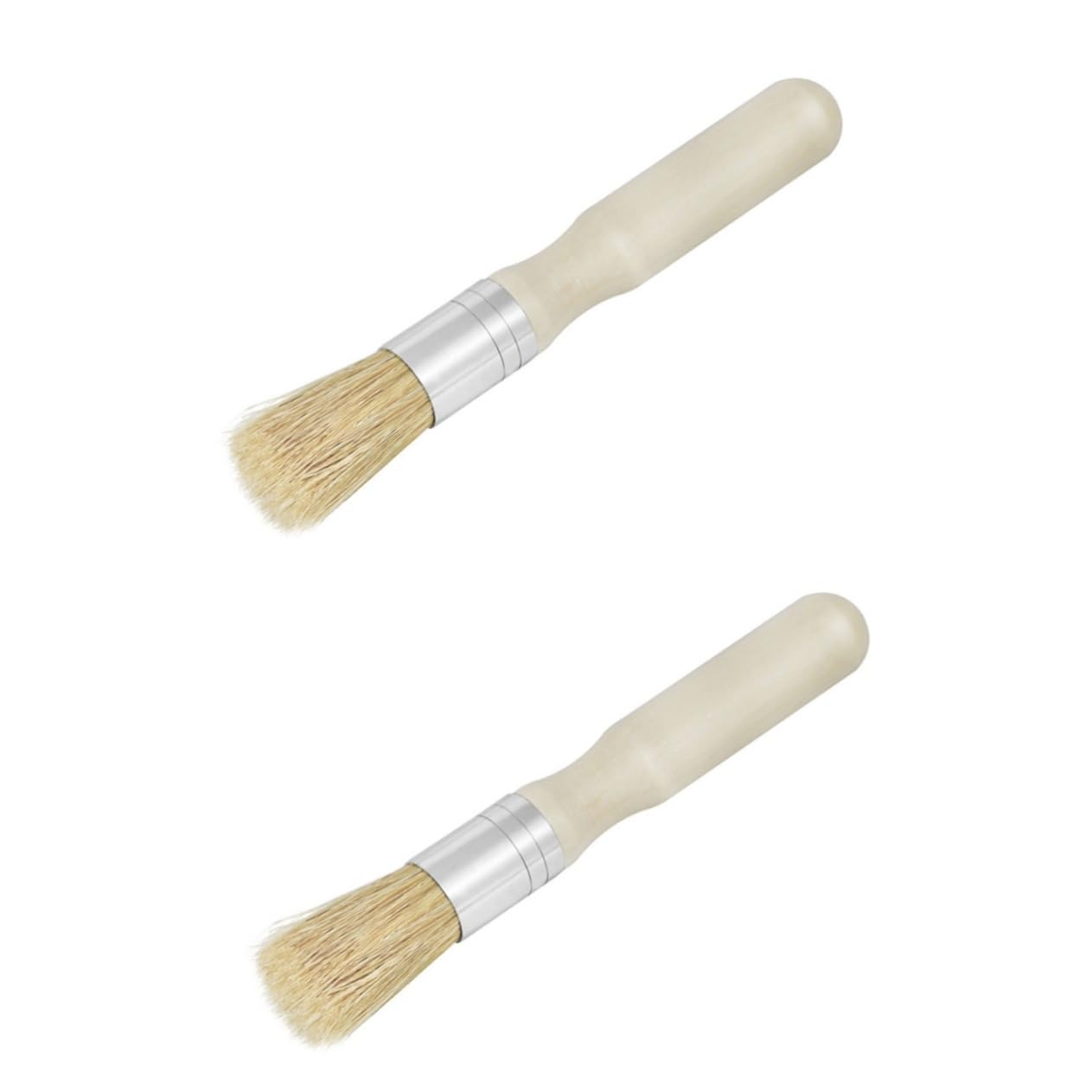VILLCASE 2pcs Paint Brush Small Round Head Stencil Brush Bristle Oil Acrylic Painting Tool